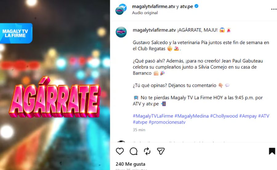 Gustavo Salcedo y María Pía Vallejos son captados juntos tras viaje de Maju Mantilla a Europa