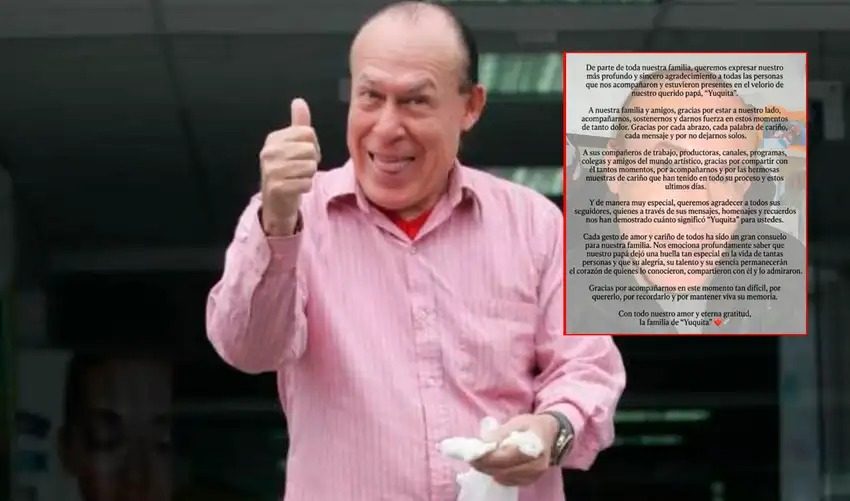 Hijos de Enrique Espejo ‘Yuca’ se pronuncian tras su muerte y agradecen muestras de cariño