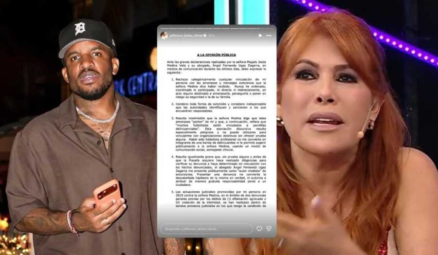 Jefferson Farfán responde a Magaly Medina y exige rectificación: “Nunca he ordenado ni participado en amenazas”