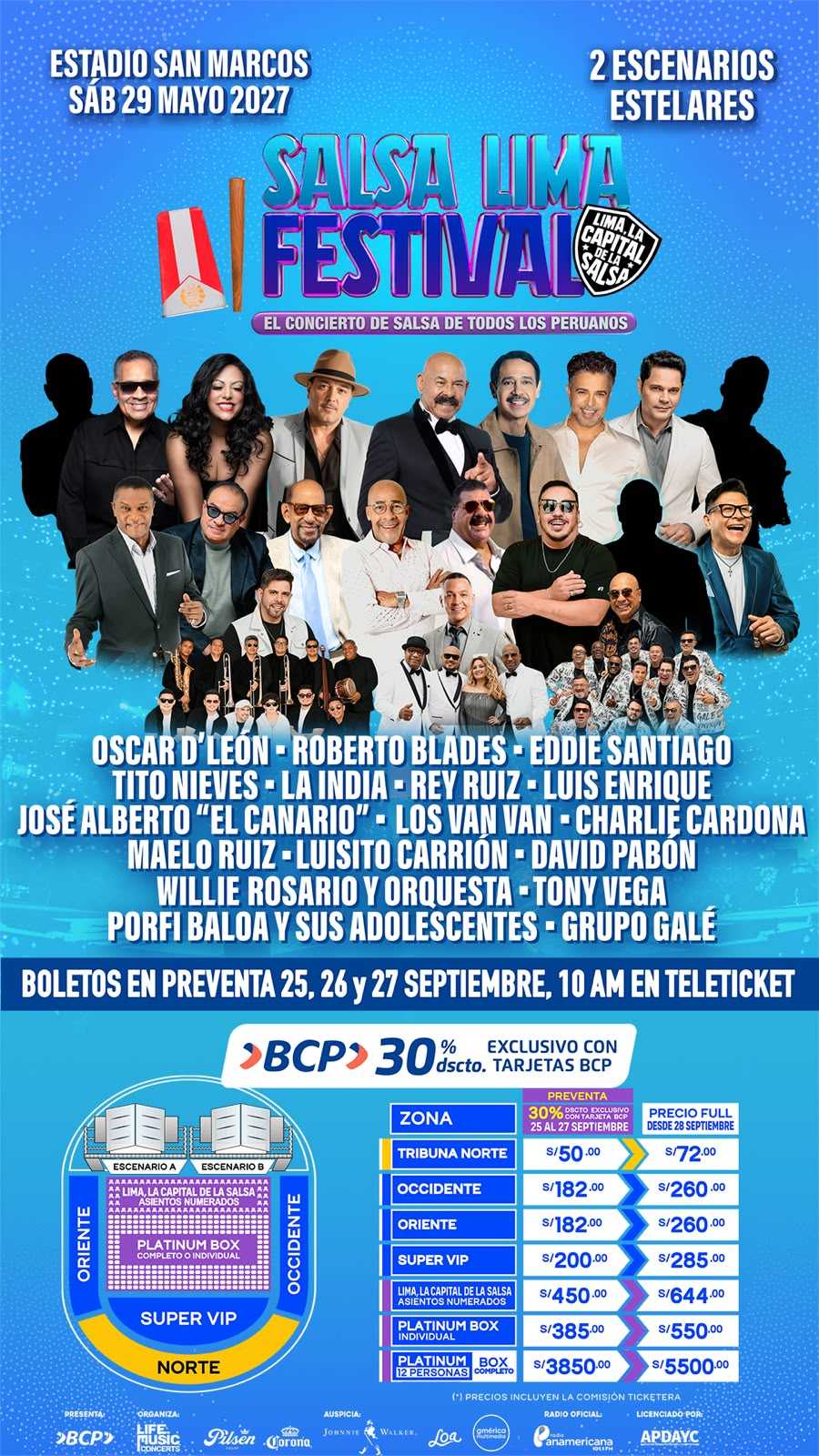 ¡LA SALSA SE APODERA DE LIMA! 20 GRANDES ESTRELLAS INTERNACIONALES LLEGAN AL SALSA LIMA FESTIVAL
