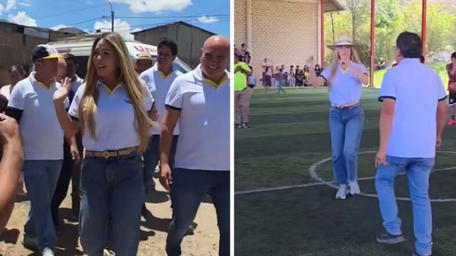 Sheyla Rojas ya no se esconde y acompaña a Joaquín Ramírez en sus actividades de campaña
