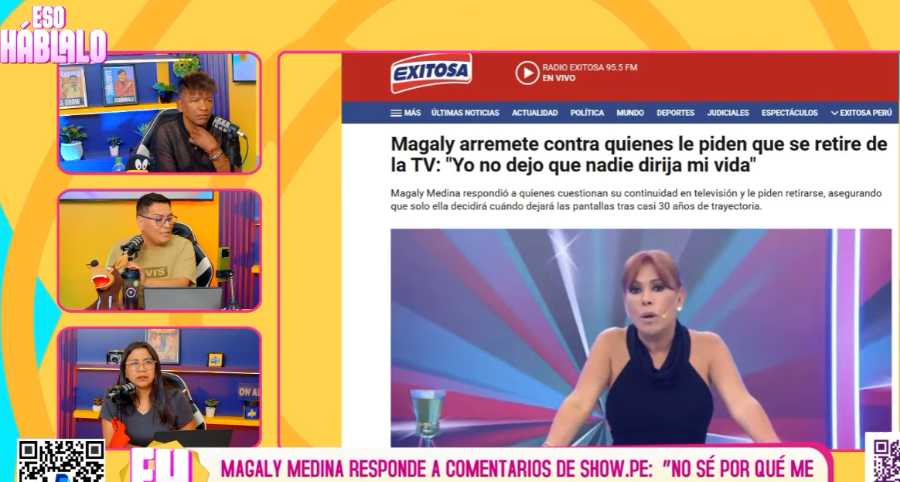 Show.pe aclara polémica con Magaly Medina: “Dijimos que se retire de la tv por su paz mental”
